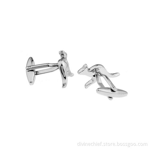 Top Quality Plating & Polishing Brass/Copper Cufflinks Customized Kangaroo Shape Cufflinks For Shirt